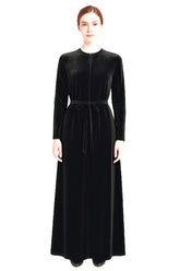 Modest Robe Front Zipper Velvet Solid image 0