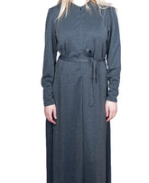 Modest Robe Front Zipper Solid Gray image 0