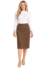 27 inch modal midi skirt brown