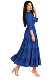 side maxi dress blue polka dot plus size