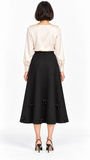 Bow Detail Knit Midi Skirt