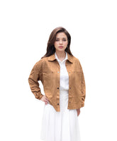 Short Faux Suede Shirt Jacket image 0