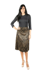 Modest Midi Skirt Velvet Mixed Print image 2