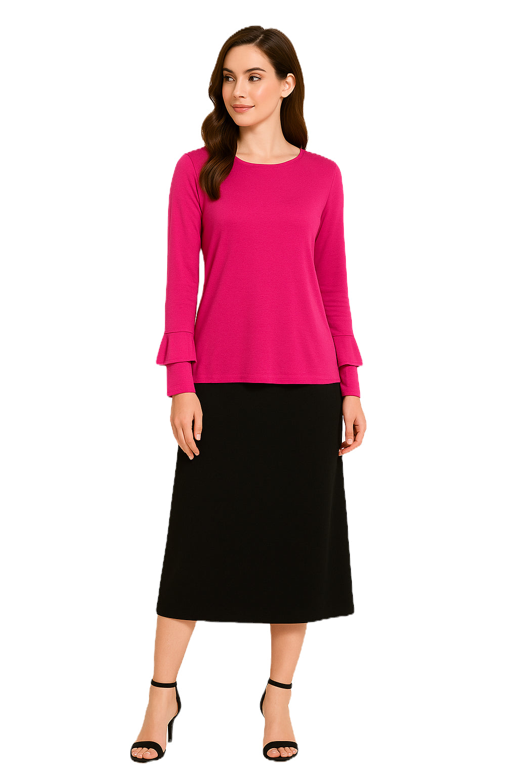 Modest Top Ruffle Sleeves 2 Colors image 0