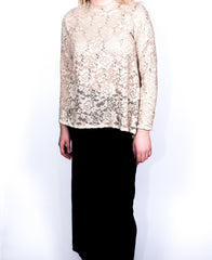 Modest Top Ivory Lace Plus Size image 0