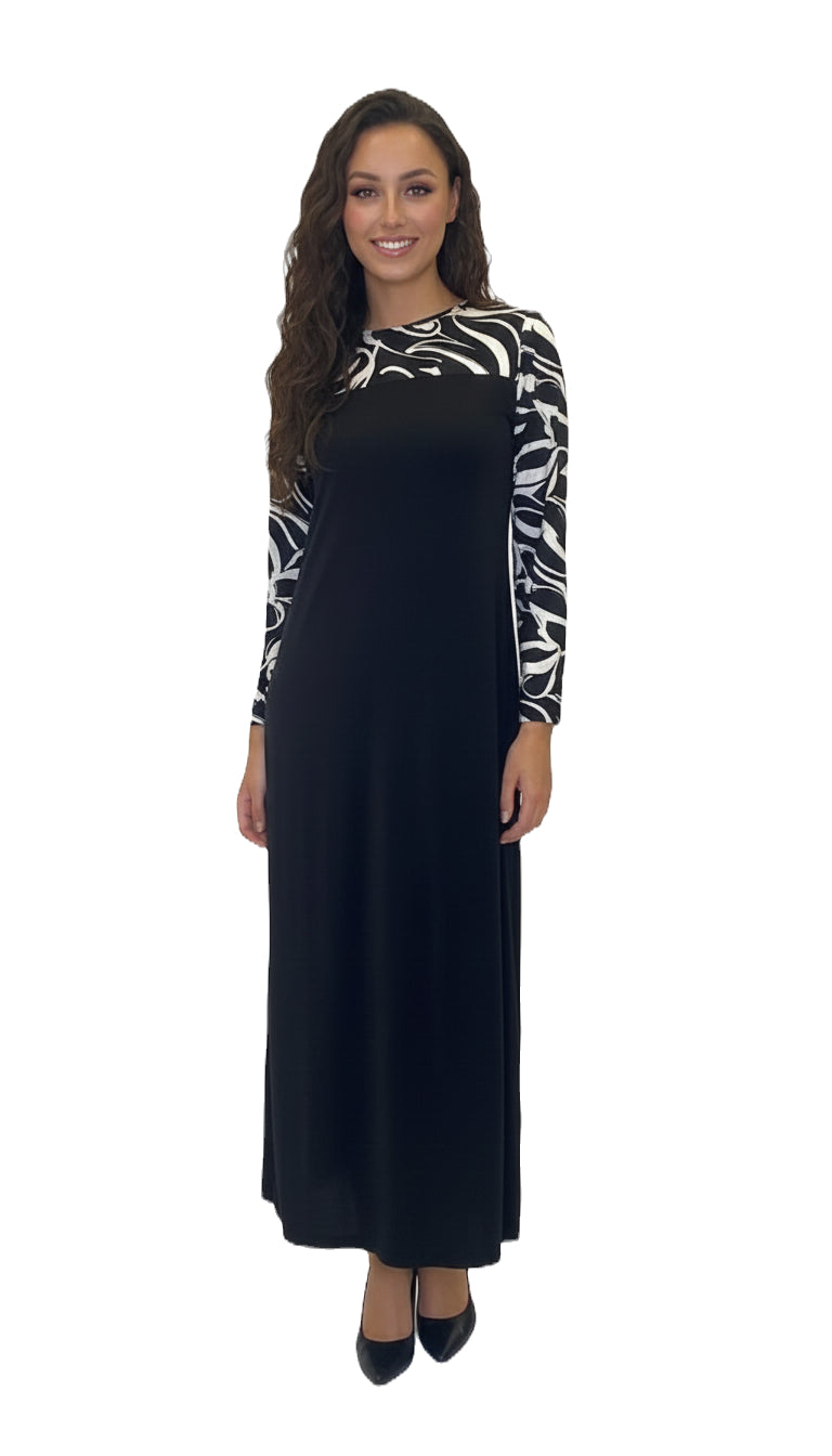 Maxi Dress Black With Devorah Print image 0