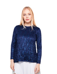 Modest Top Navy Lace image 1