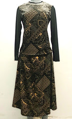 Modest Skirt Midi Velvet Mixed Print B Plus Size image 0