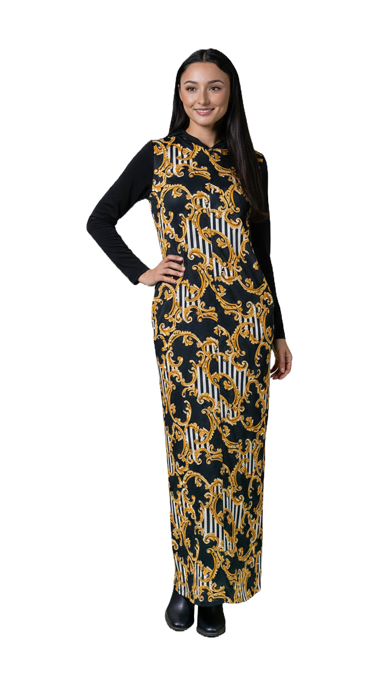 Modest Robe Front Zipper Hoodie Gold Leaf image 0