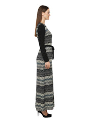 Modest Maxi Classic Geometric Knit Dress image 1