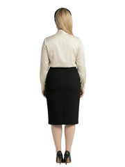 Black Ponte Midi Skirt image 3