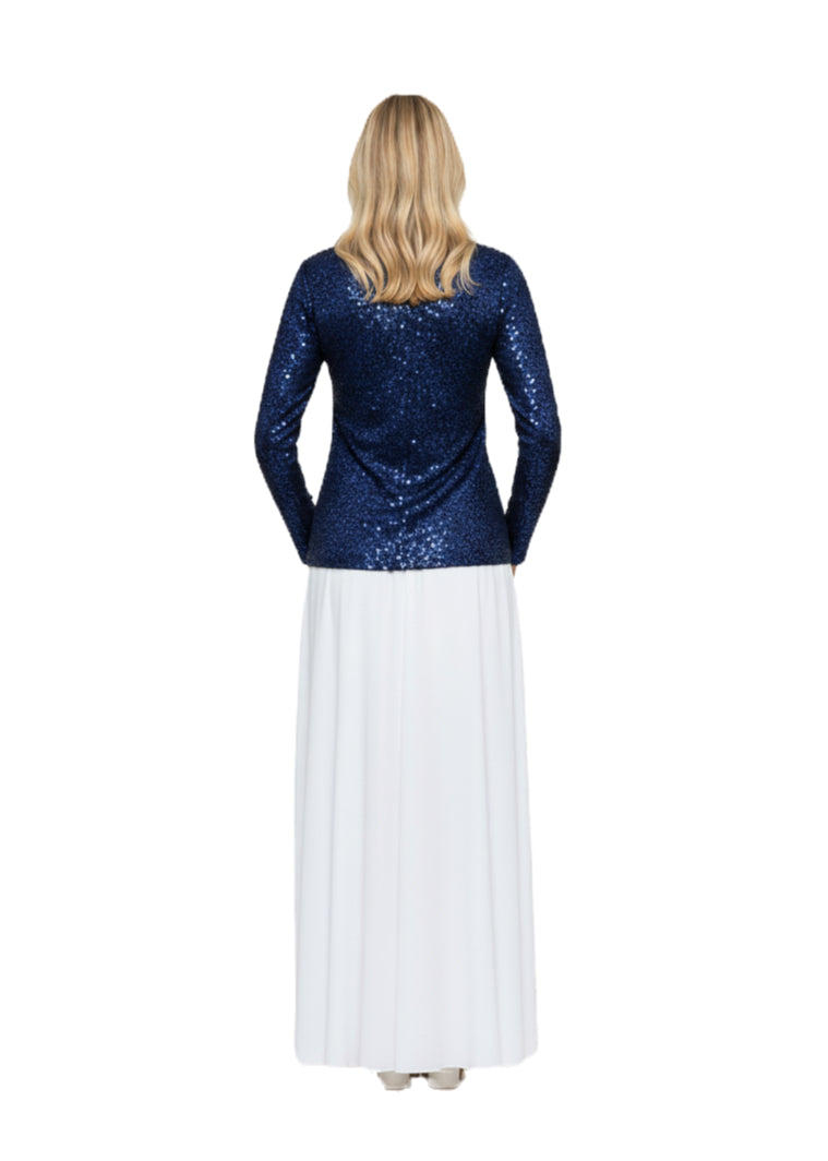 Modest Top Navy Lace Plus Size image 2