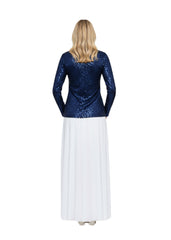 Modest Top Navy Lace Plus Size image 2