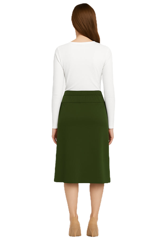 Modest Midi Skirt Olive Plus Size image 1