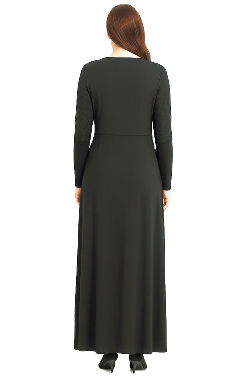 Modest Robe Front Zipper Black Sparkle & Black Sparkle Sleeve image 1