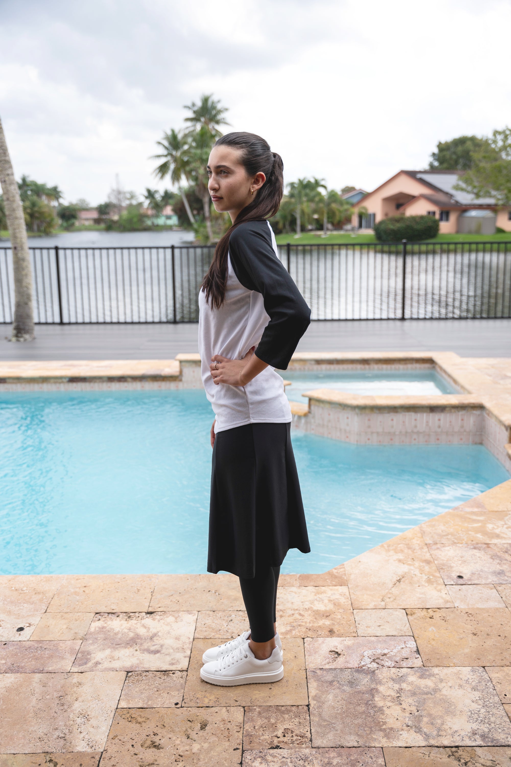 Modest Swim Skirt With Attached Leggings Plus Size image 3