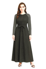 Modest Robe Front Zipper Black Sparkle & Gray Sparkle Sleeve Plus Size image 0