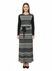 Modest Maxi Classic Geometric Knit Dress image 0