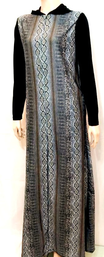 Modest Robe Front Zipper Hoodie Snakeskin image 0