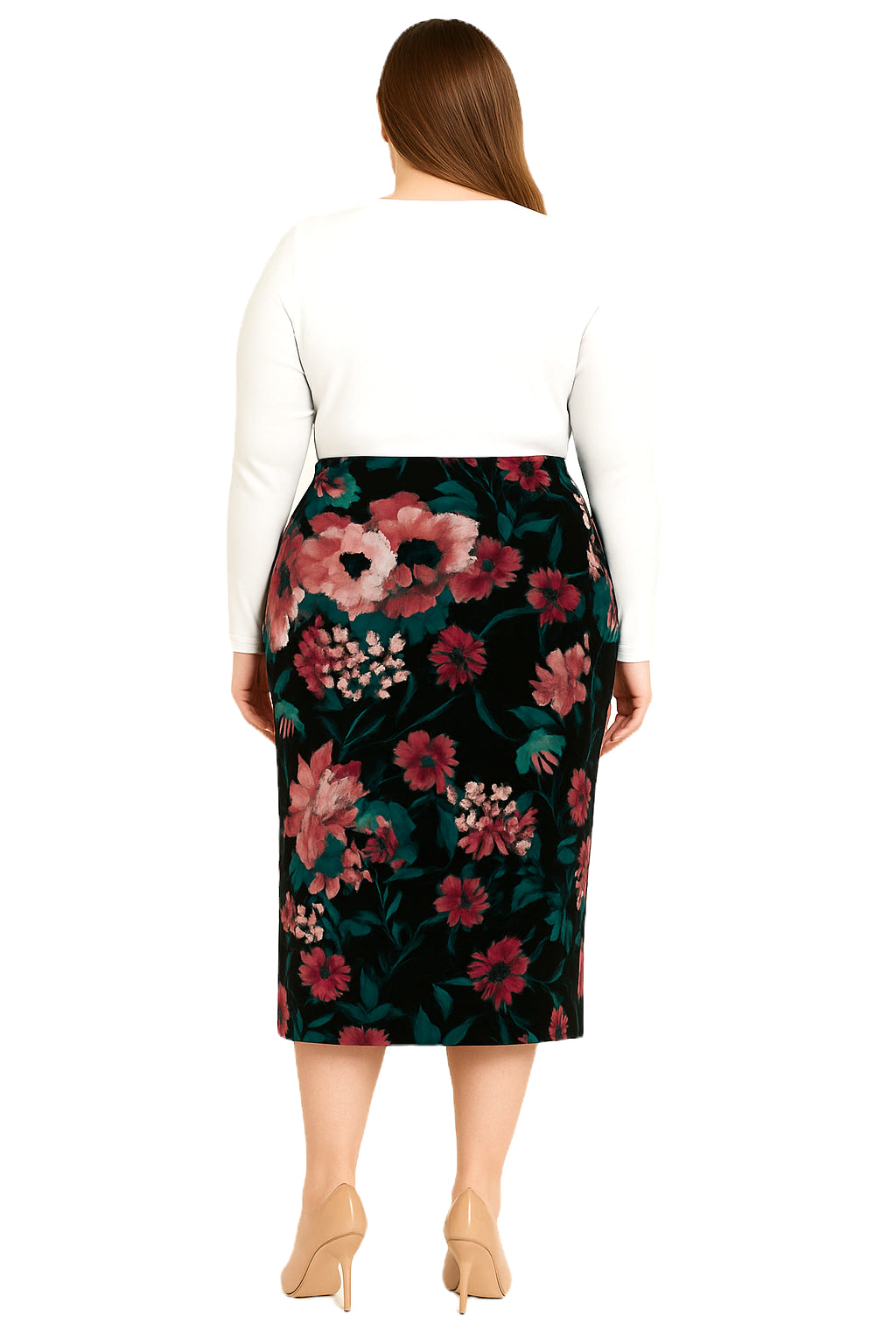 Modest Midi Skirt Floral Plus Size image 1