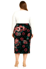 Modest Midi Skirt Floral Plus Size image 1
