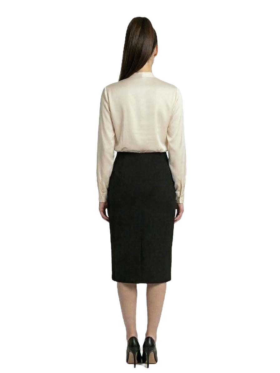 Black Ponte Midi Skirt image 1