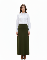 Modest Basic Yoke Skirt Plus Size - 2 Lengths / 4 Colors image 4