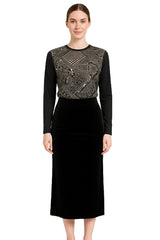 Modest Maxi Skirt Black Velvet image 0