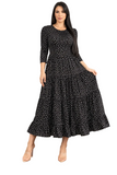 maxi dress black polka dot plus size