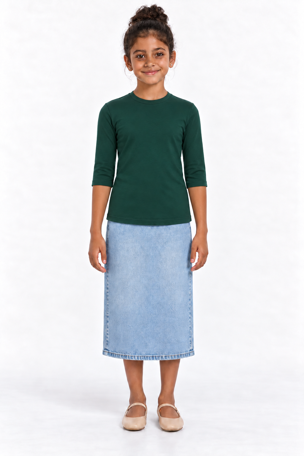 DS Girls Cotton Layering Shell – 3/4 Sleeve