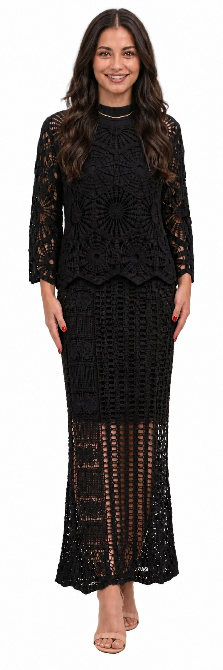 black crochet set