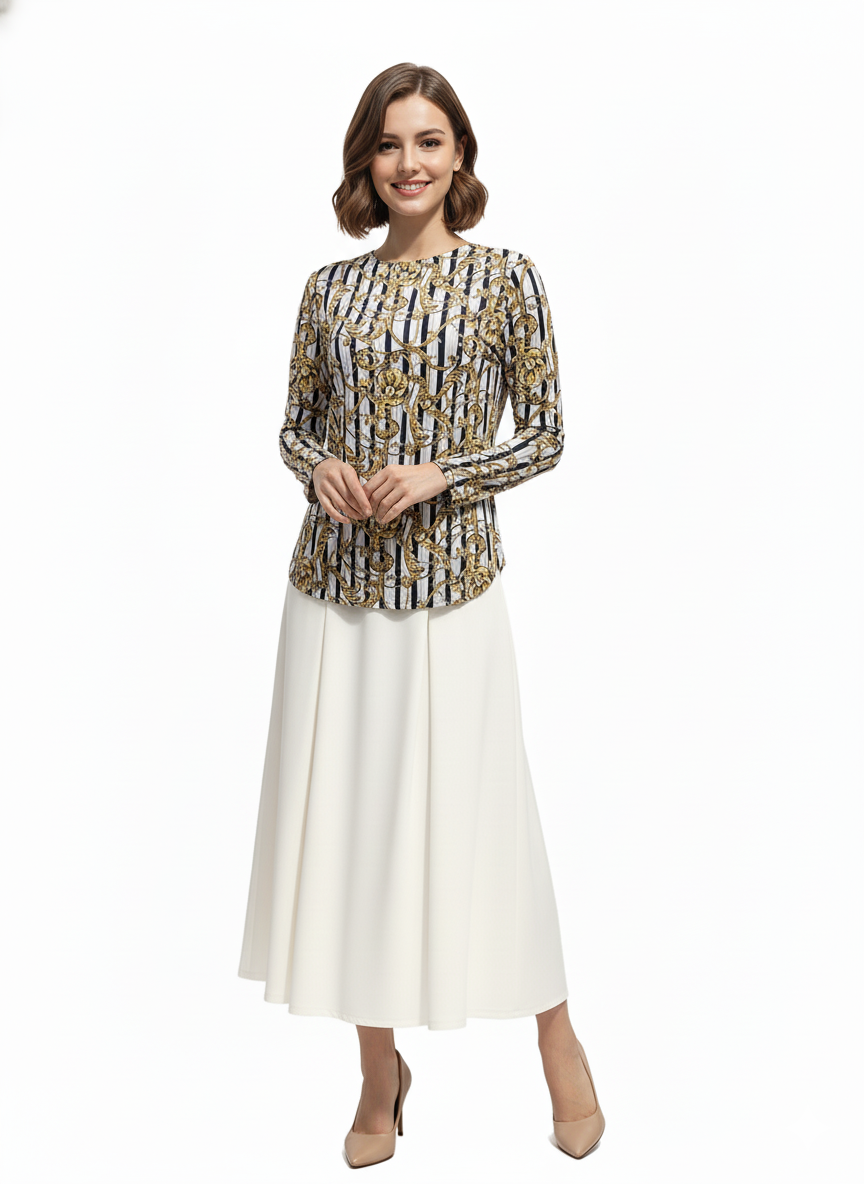 Modest Top Gold Scroll Plus Size image 0