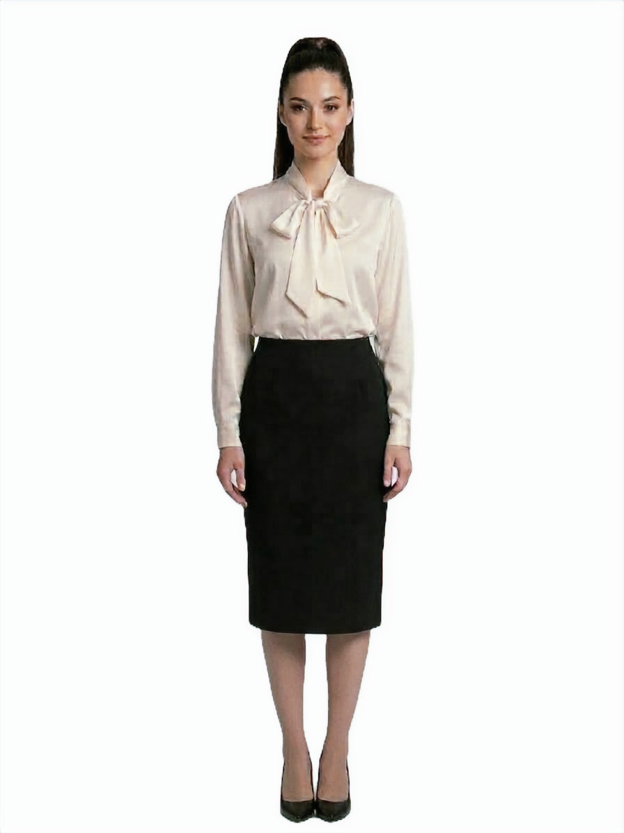 Black Ponte Midi Skirt image 0