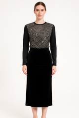 Modest Top Velvet Mixed Print Plus Size image 1