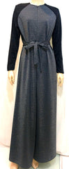 Modest Robe Front Zipper Gray Sparkle & Black Sparkle Sleeve image 0