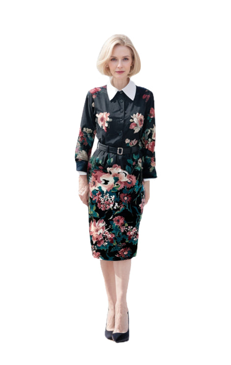 Modest Midi Skirt Floral Plus Size image 3