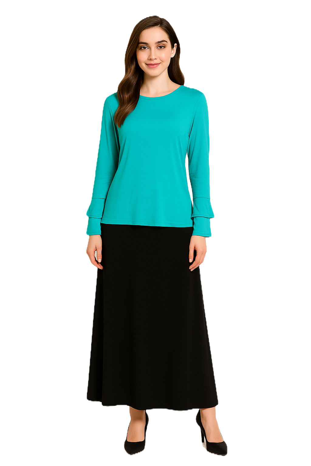 Modest Top Ruffle Sleeves 2 Colors image 2