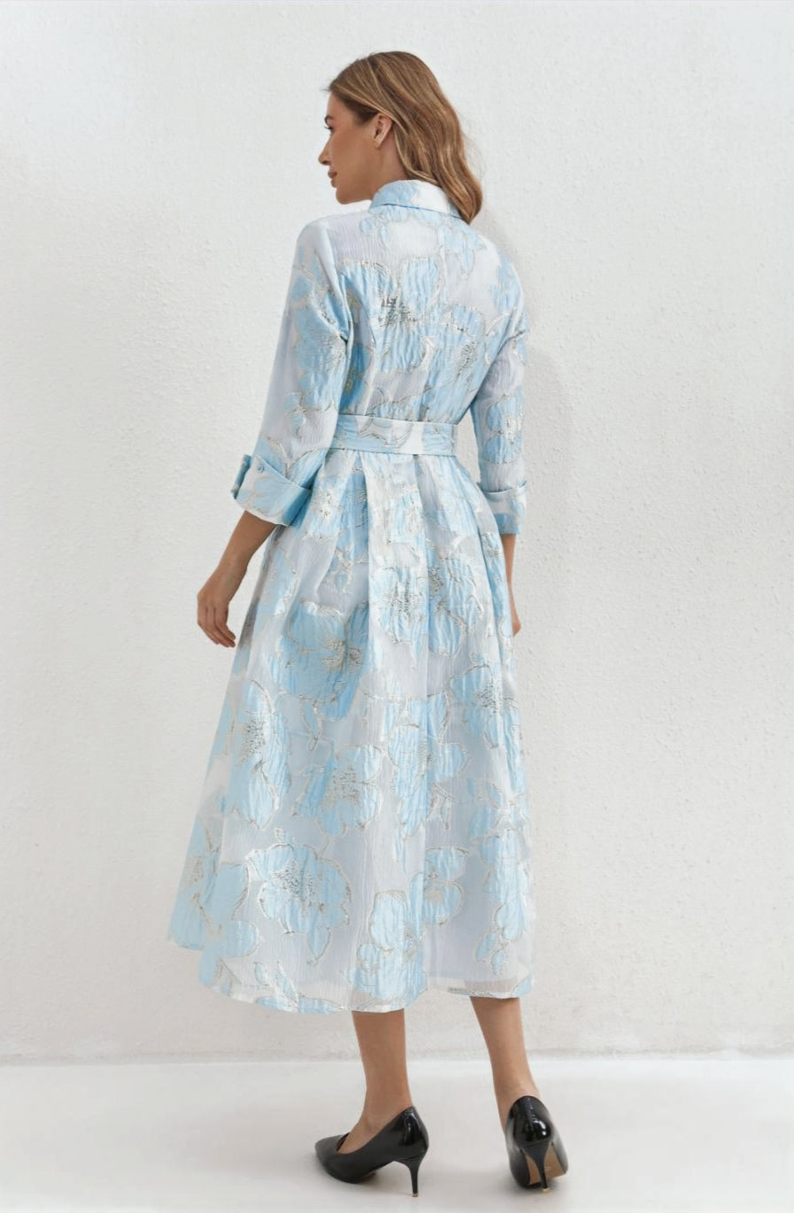 Floral Sky Print Midi Dress image 1