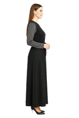 Modest Robe Front Zipper Black Sparkle & Gray Sparkle Sleeve image 1