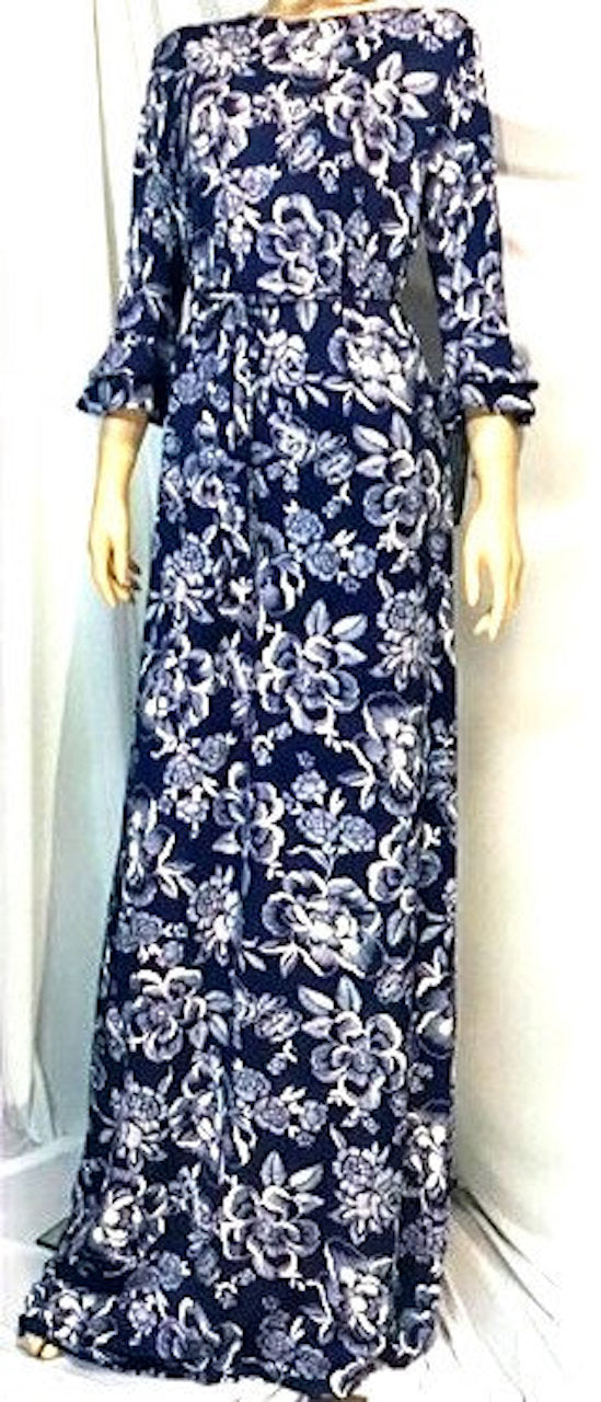 Maxi Dress Navy Fleur Plus Size image 0