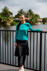 Modest Swim Skirt With Attached Leggings Plus Size image 0