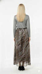 Modest Maxi Skirt Camo Brown & Silver Plus Size image 1