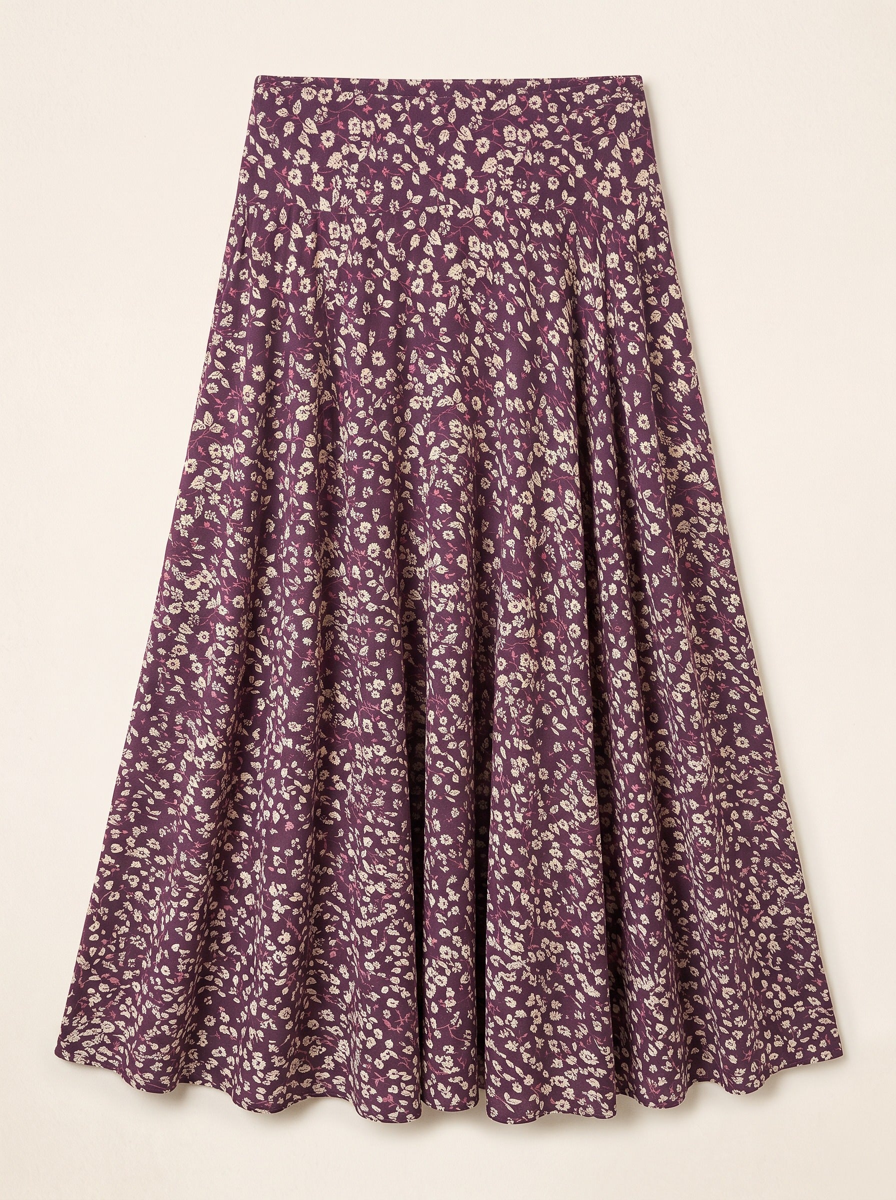 Floral maxi skirt - Plum
