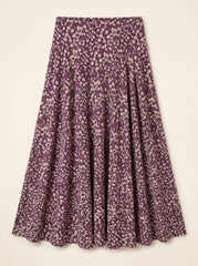 Floral maxi skirt - Plum