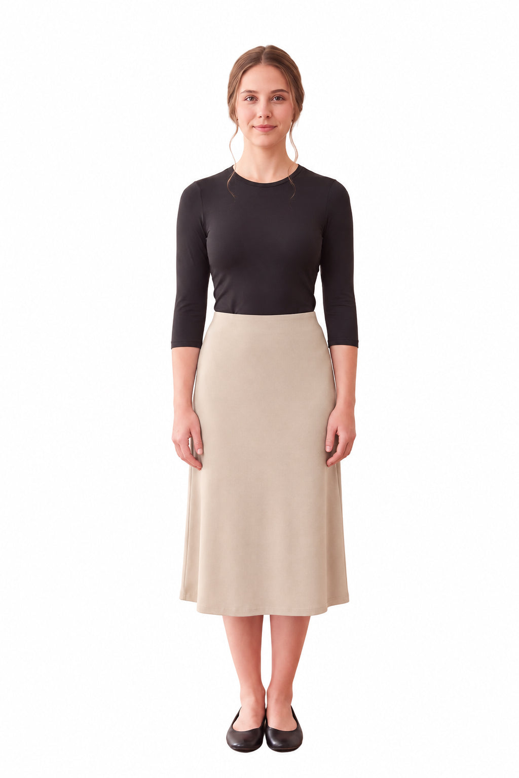 Black 3/4 sleeve modest layering shell