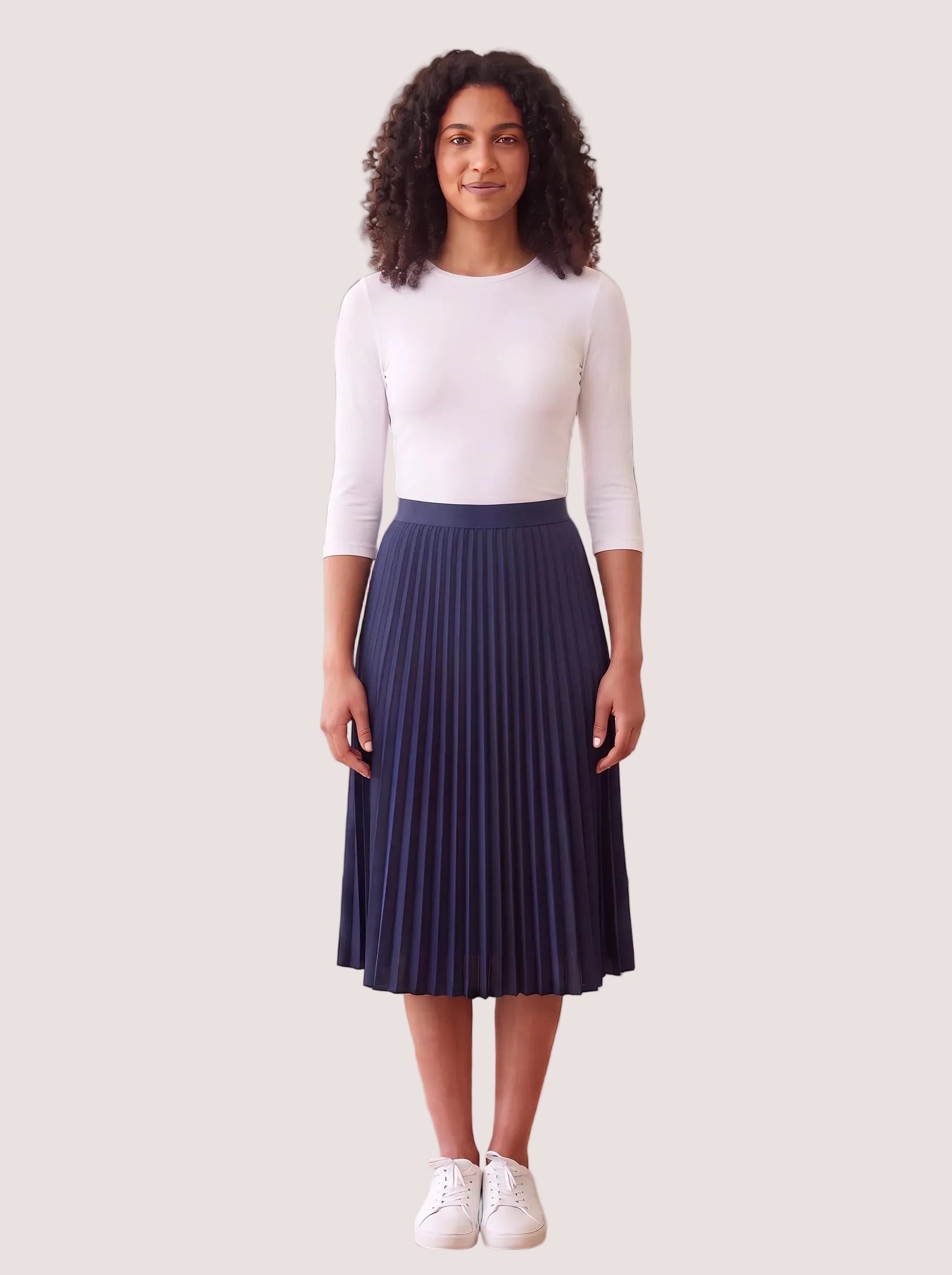 White 3/4 sleeve modest layering shell
