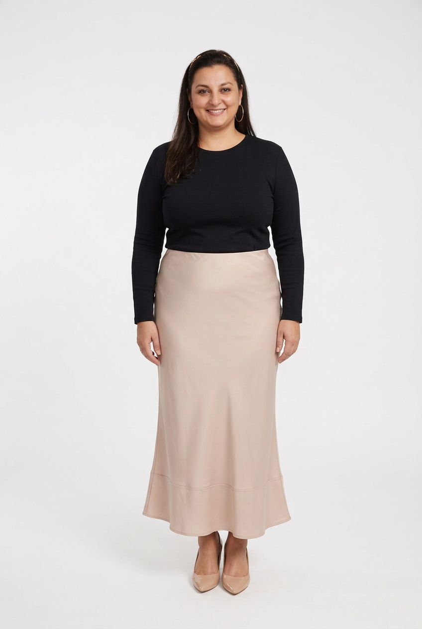 High-Waisted Satin Maxi Skirt