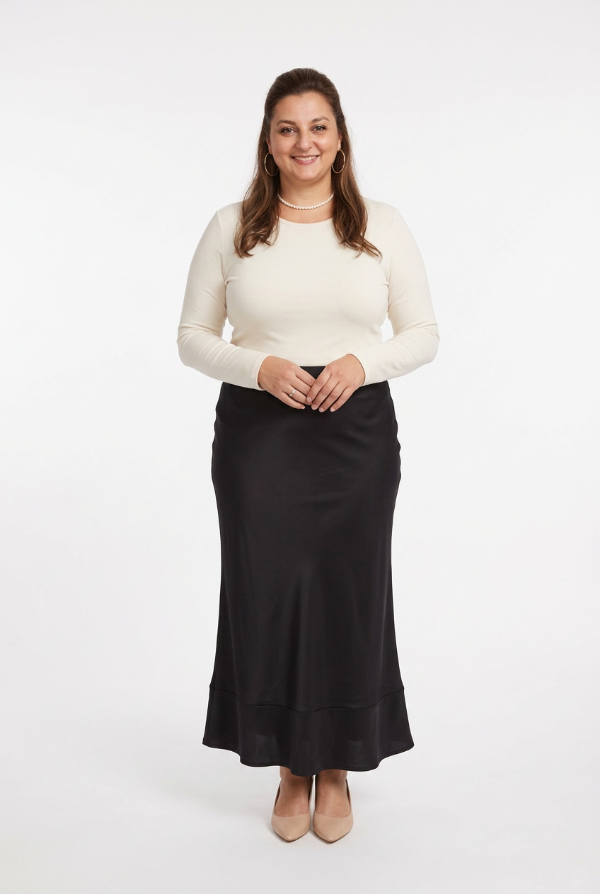 High-Waisted Satin Maxi Skirt