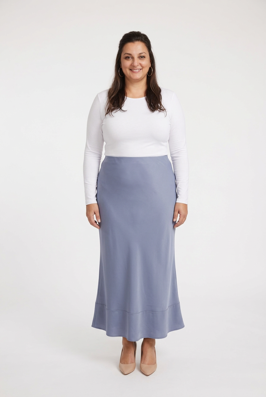 High-Waisted Satin Maxi Skirt