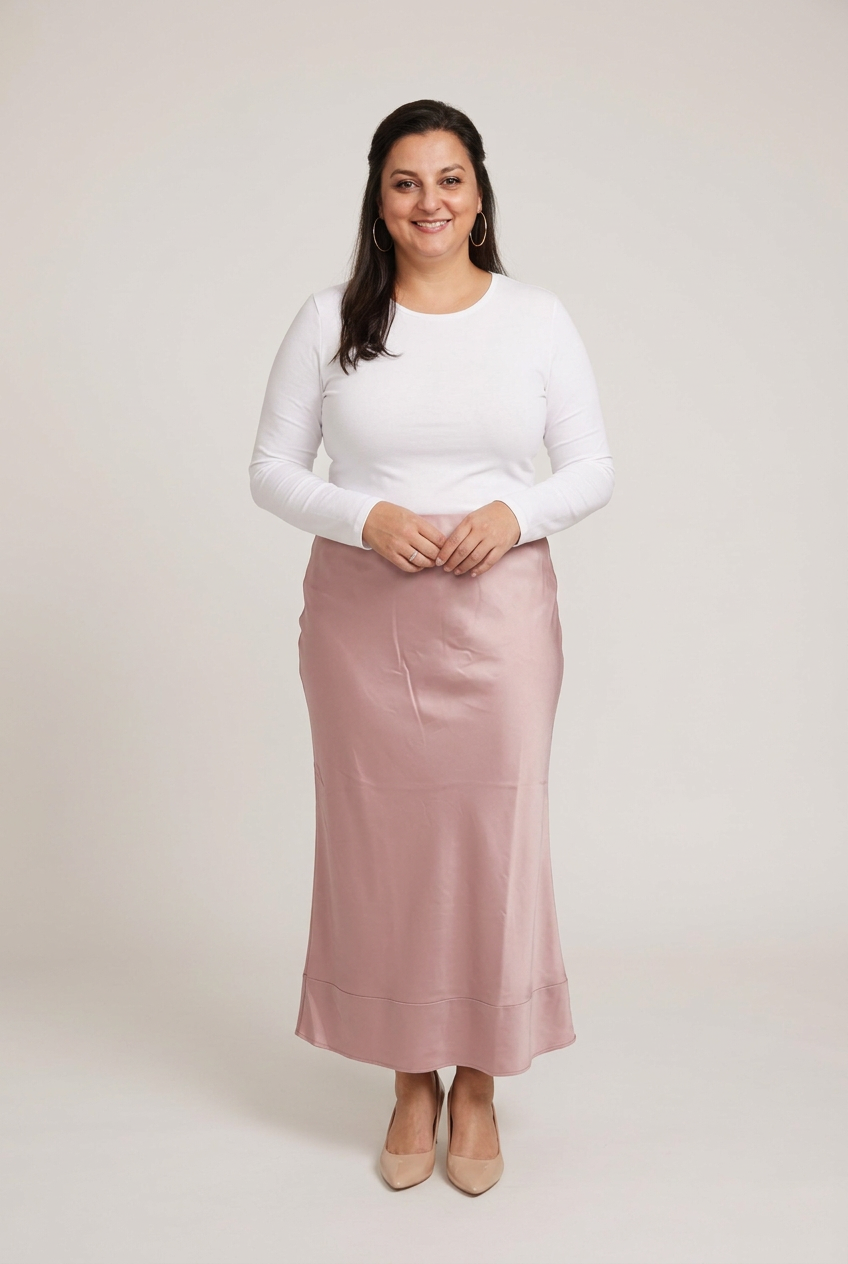 High-Waisted Satin Maxi Skirt